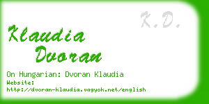 klaudia dvoran business card